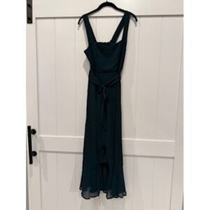 NWT Mumu Bridesmaid Dress Emerald Green Maxi Smocked Bodice Sleeveless Medium‎